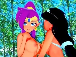 'girl-on-girl - Shantae X Jasmine - Anime Porn'