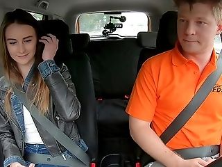 Skinny Teenager Adelle Unicorn Gets It On With Her Driving Instructor