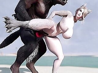 Wolf Dame Fucked By Werewolf On The Beach Two